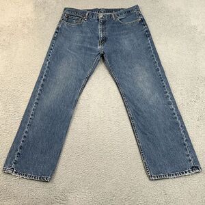 Levis Jeans Mens 38x29 Blue Denim 505 Regular Straight American Work Wear Cotton
